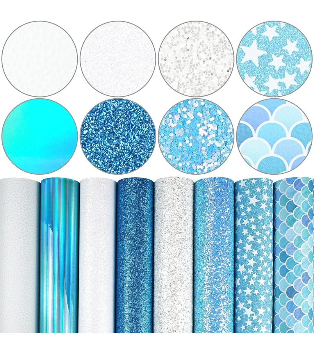 Blues-faux leather backing set