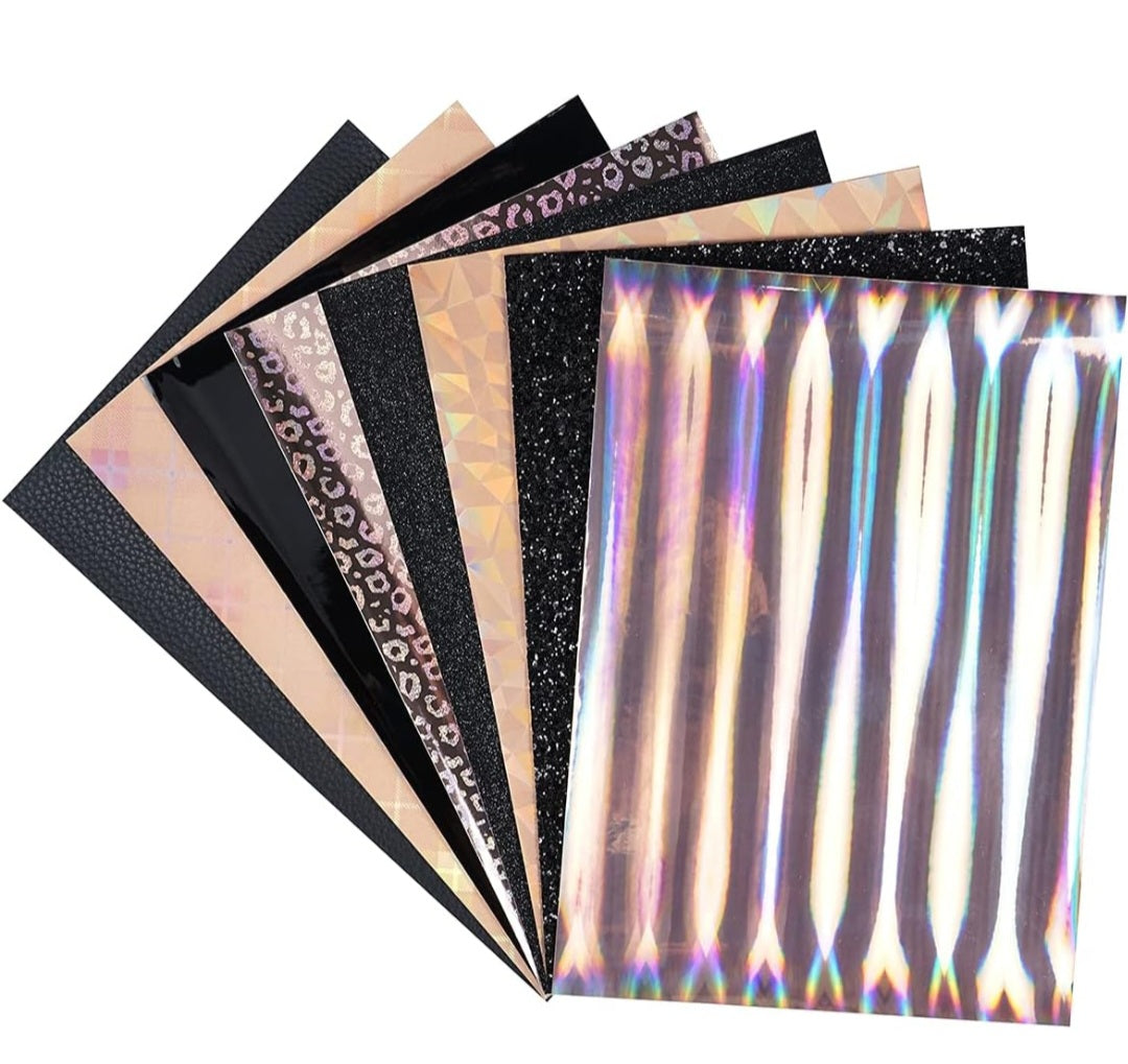 Rose gold & black- faux leather backing set