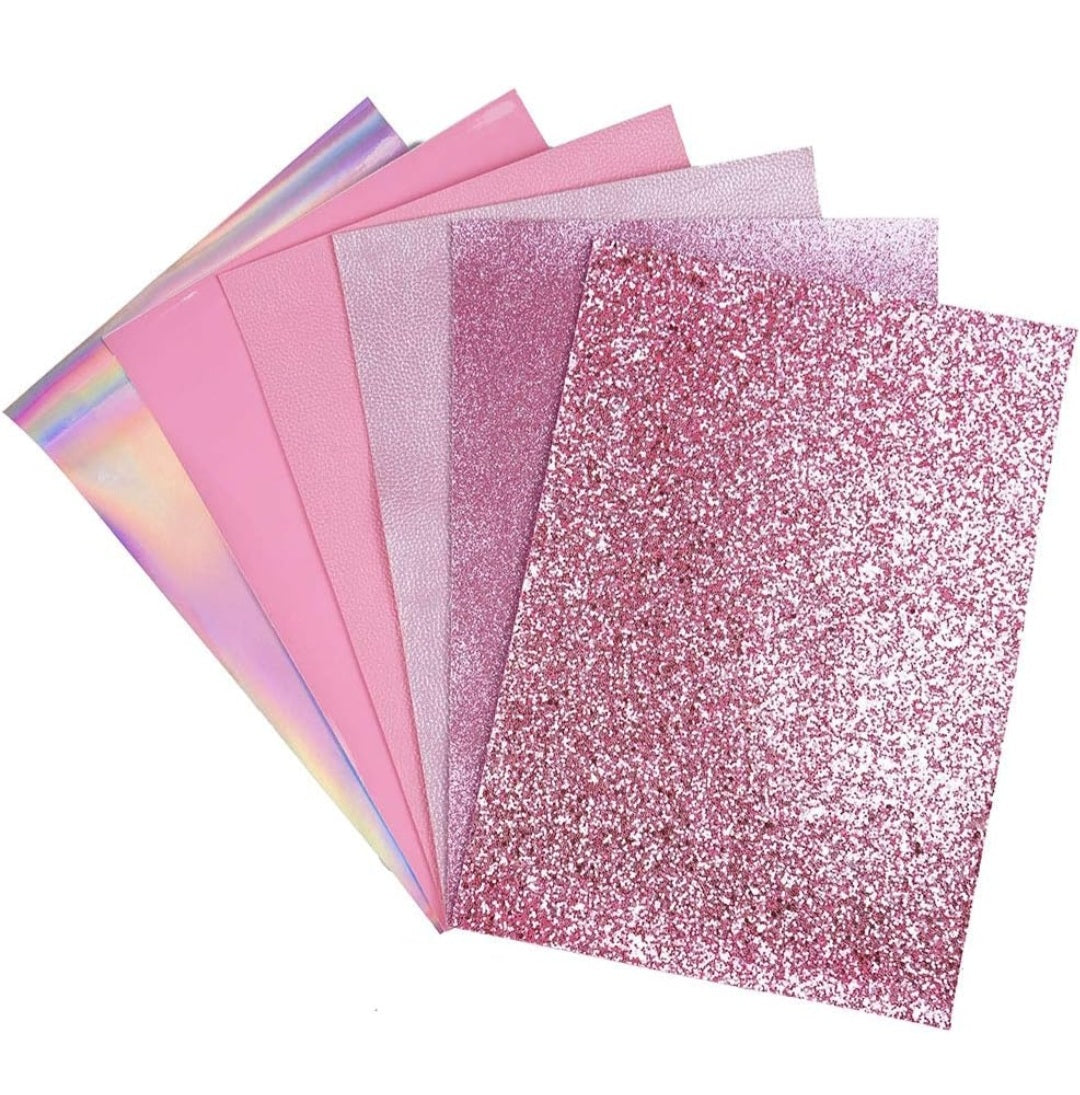 Pinks-Faux leather backing sets